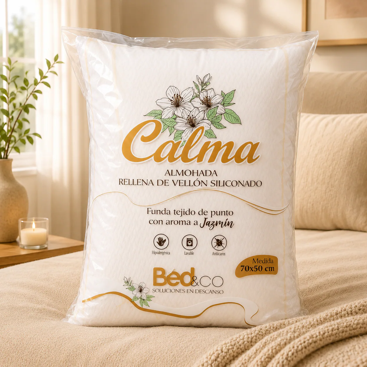 Almohada de fibra siliconada Línea Calma Bed&Co