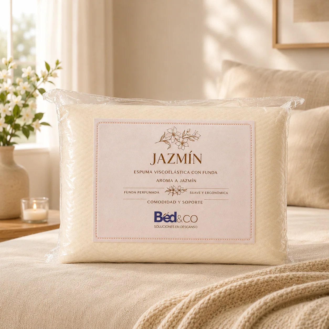 Almohada viscoelástica Línea Jazmín Bed&Co